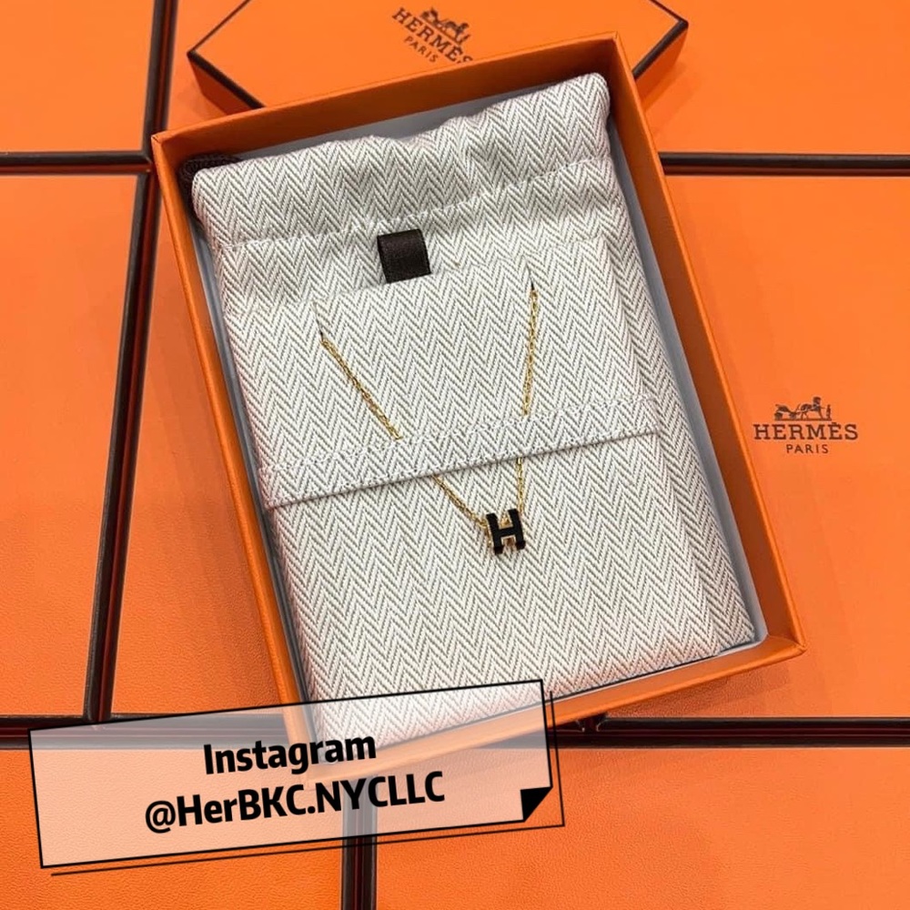 Hermes Mini Pop Noir Gold Hardware Pendant